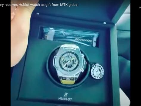 mtk hublot|Tyson Fury receives Hublot watch as gift from MTK global.